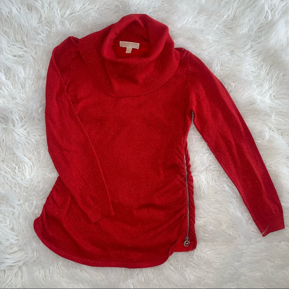 Red shimmer MK crowl sweater